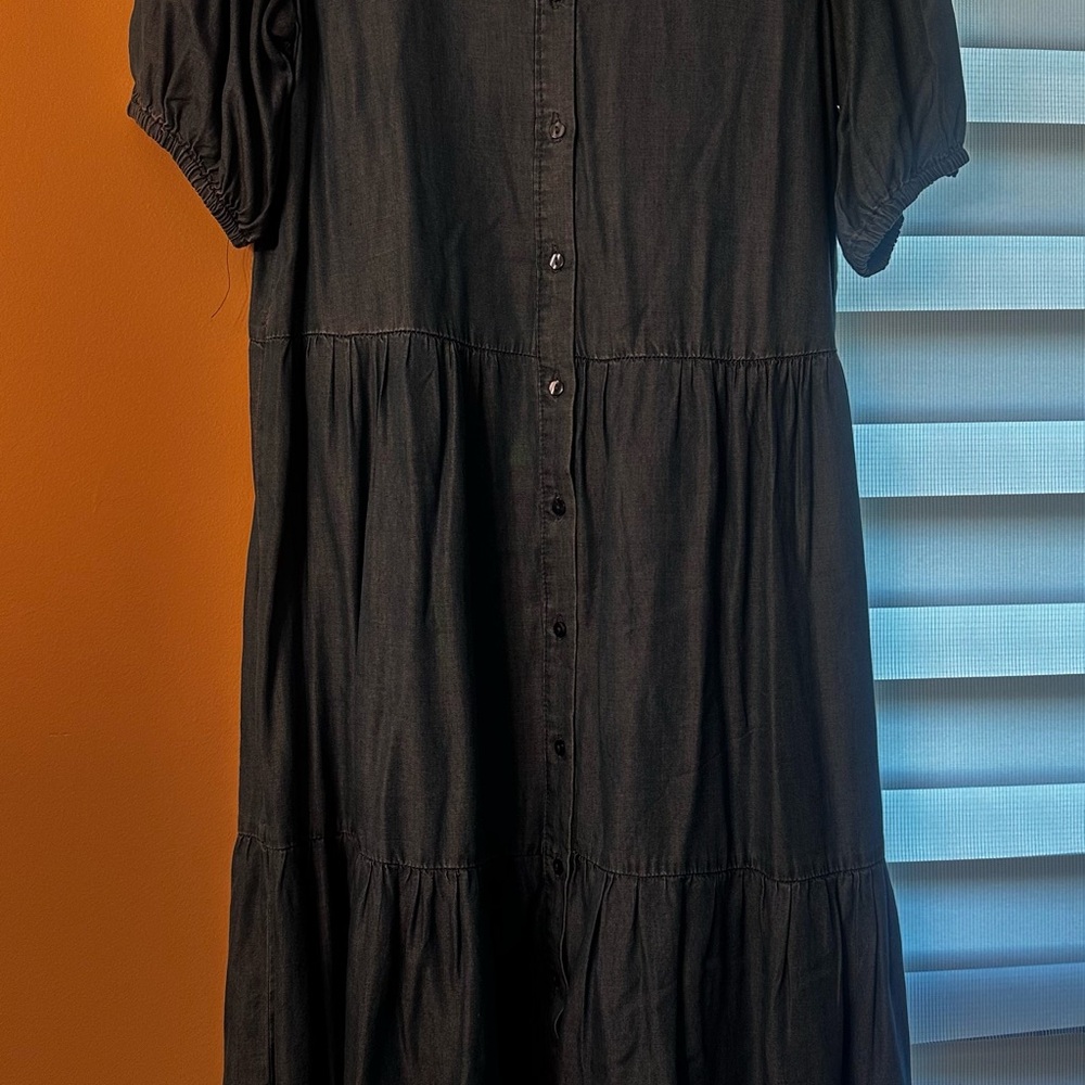 Elegant Black Button-Down Dress